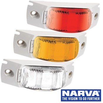 Narva Model 16 / LED Marker Lamps with White Header Mount Base & 0.5m Cable